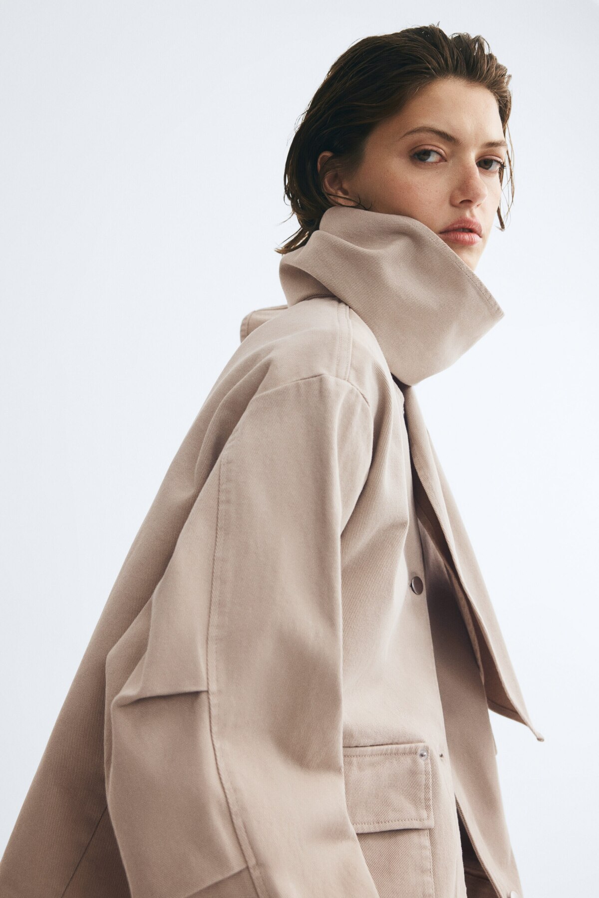 H&M Şal Yakalı Gabardin Ceket