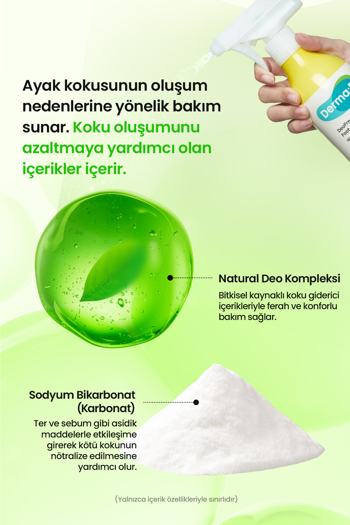Kötü Koku Karşıtı, Nemlendirici ve Serinletici Ayak Şampuanı DERMA:B DeoFresh Foot Shampoo (Forest) — 8809723785803 — تصویر 4 از 9