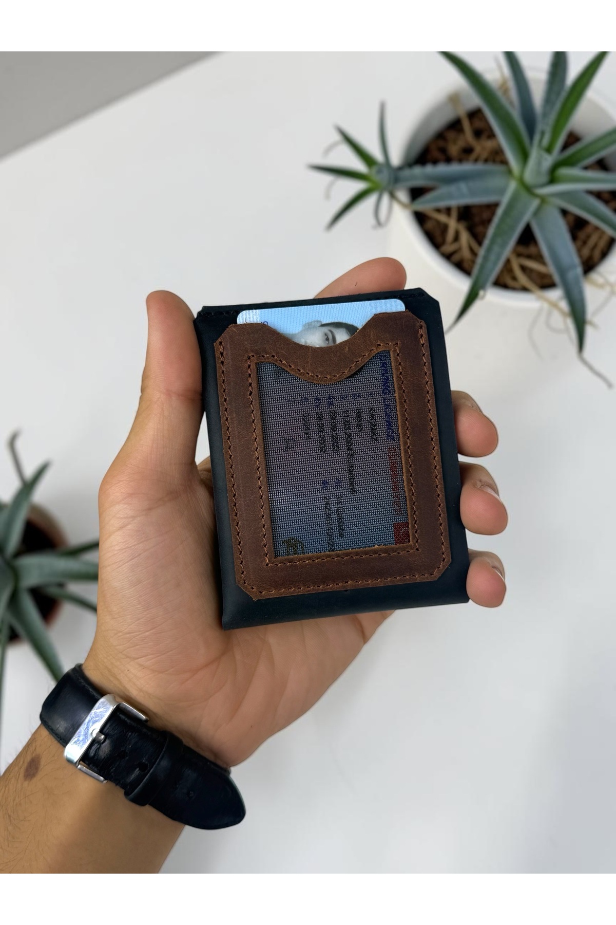 BeeBlack %100 Hakiki Deri CLARK Model Erkek Cüzdan - Mıknatıslı Şık Minimalist Cüzdan görsel 3