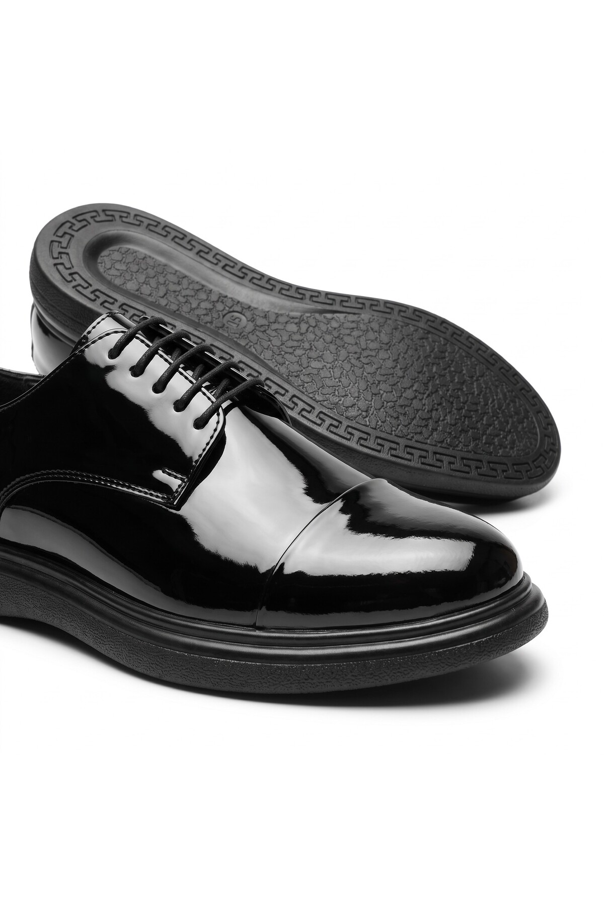 RAYVORA Men's Patent Leather Matte Leather Lace-Up Classic Shoes Suitable for Bridegrooms and Suit Bottoms