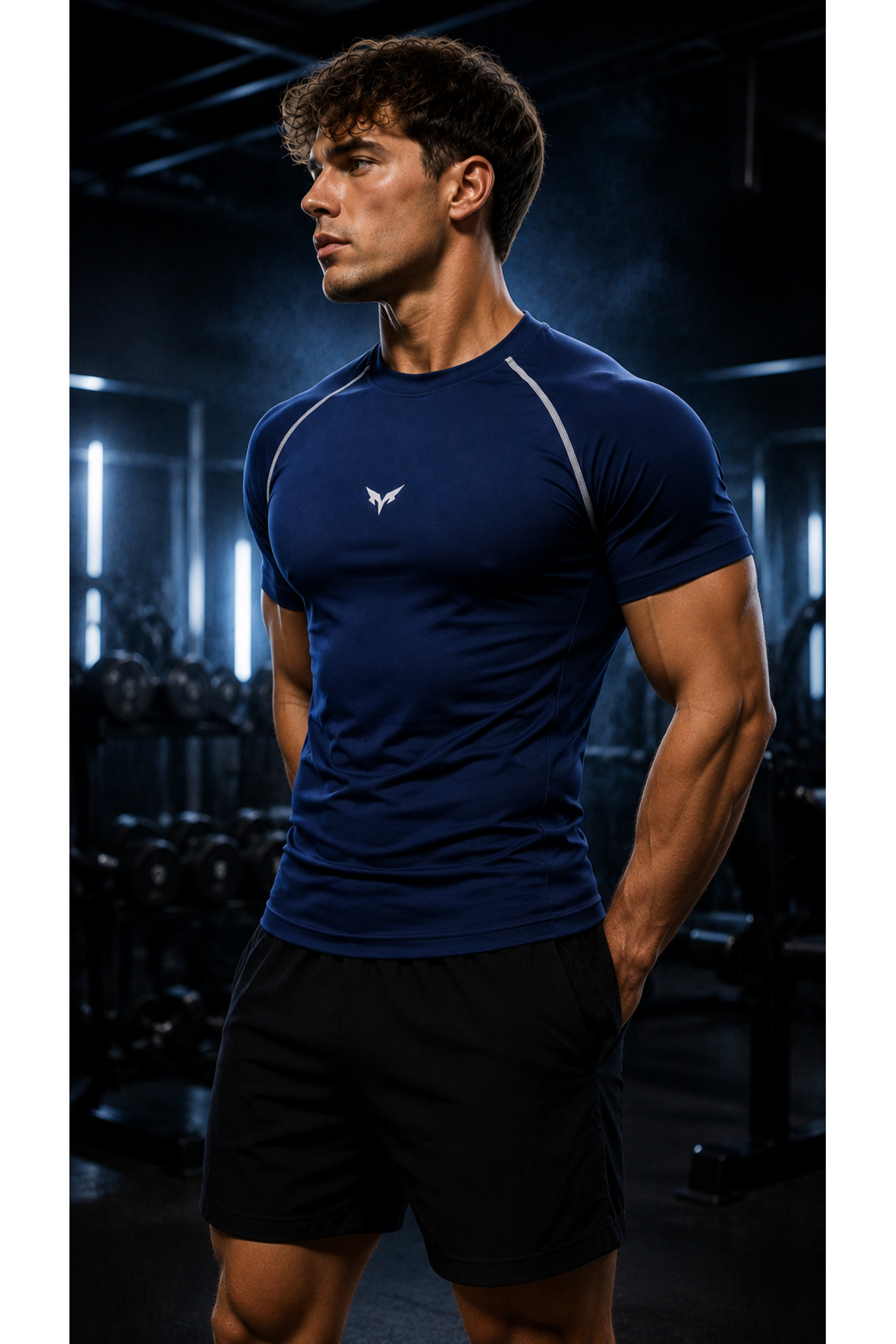 NOXRA Erkek Compression Spor Tişörtü, Slim Fit Fitness Gym Antrenman Tişörtü görsel 2