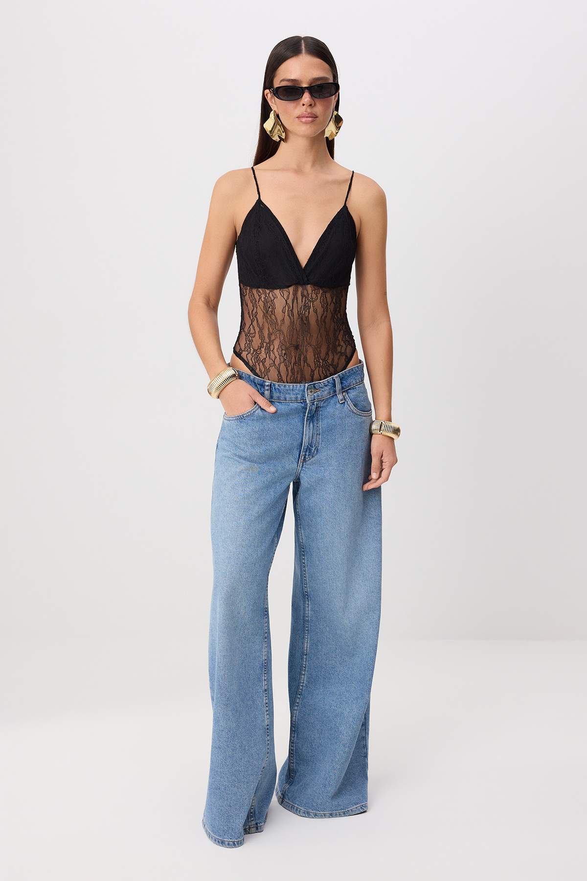 Trendyolmilla Siyah Askılı Çıtçıtlı Dantel Party Body TPRSS26BD00021
