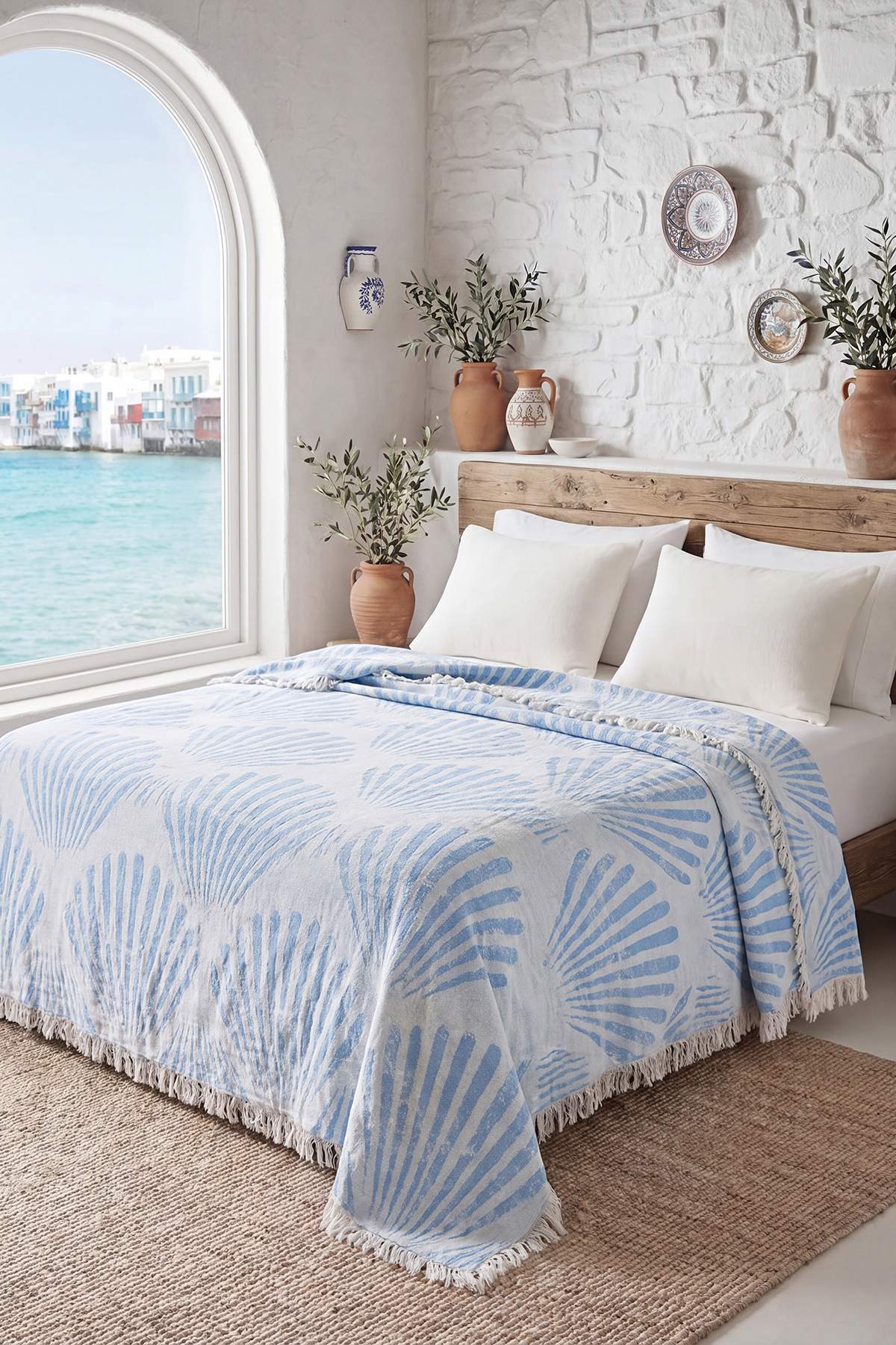 Trendyol Home Marine Themed Muslin Double Bedspread 200X230Cm Tphss26Cyo00003