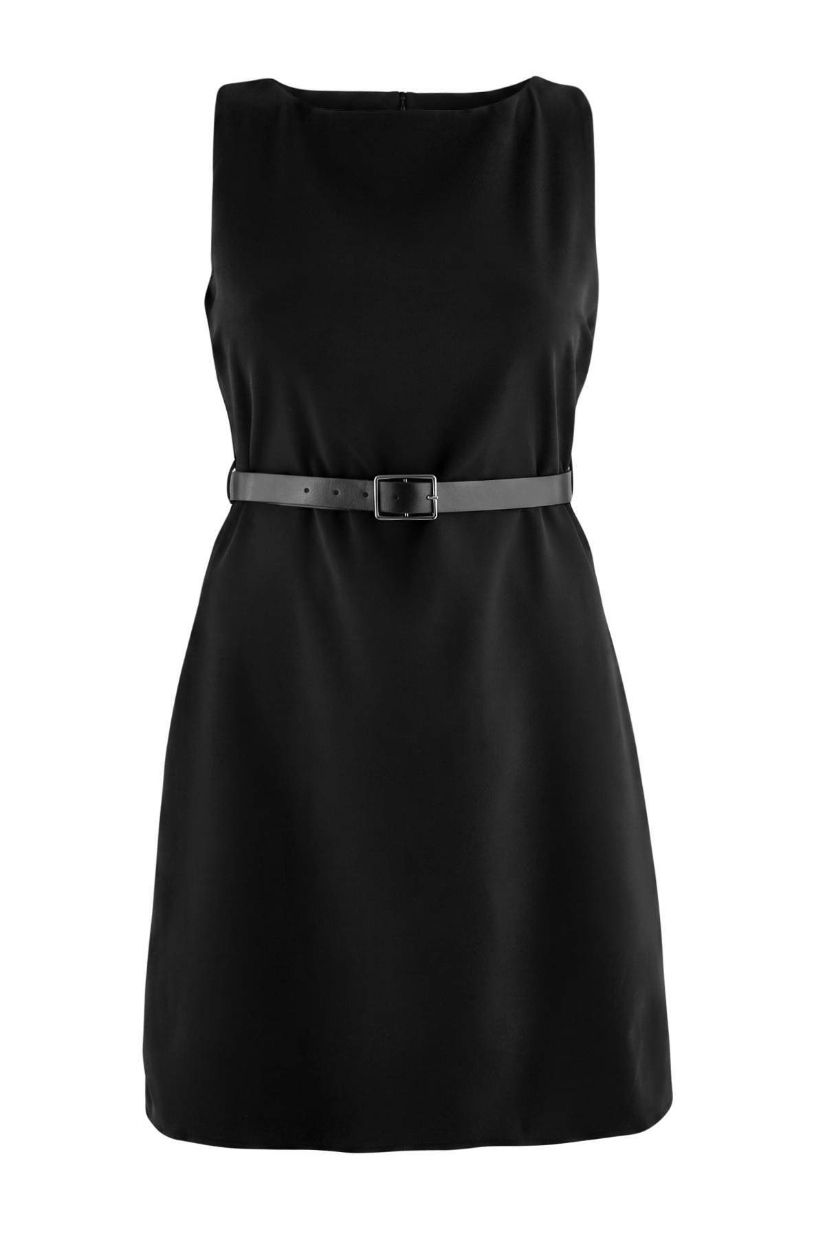 Trendyolmilla Curve Siyah Dokuma Büyük Beden Elbise TBBSS26AH00307