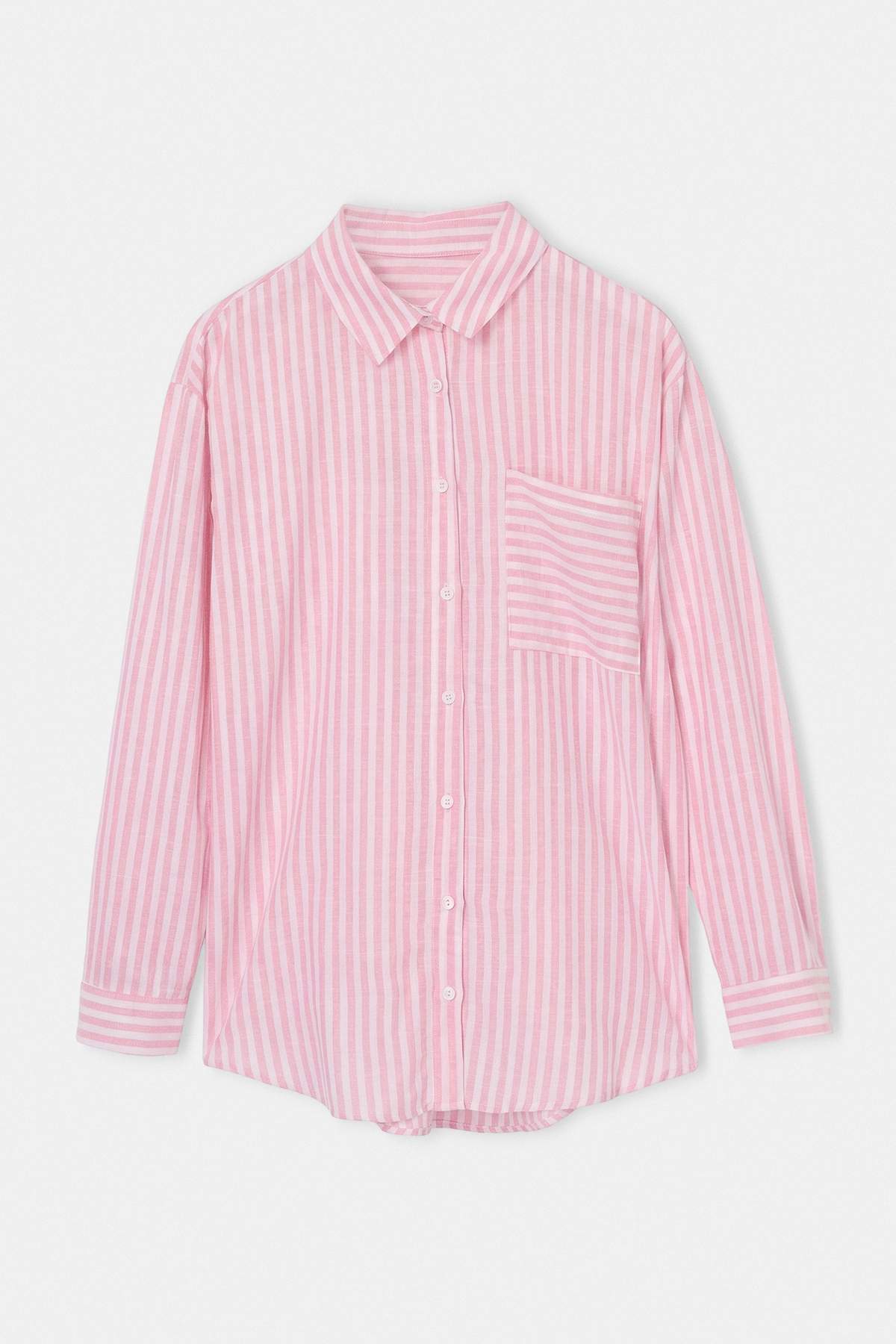 Drop by Trendyolmilla Pembe Çizgili Gömlek TDRSS26GO00132