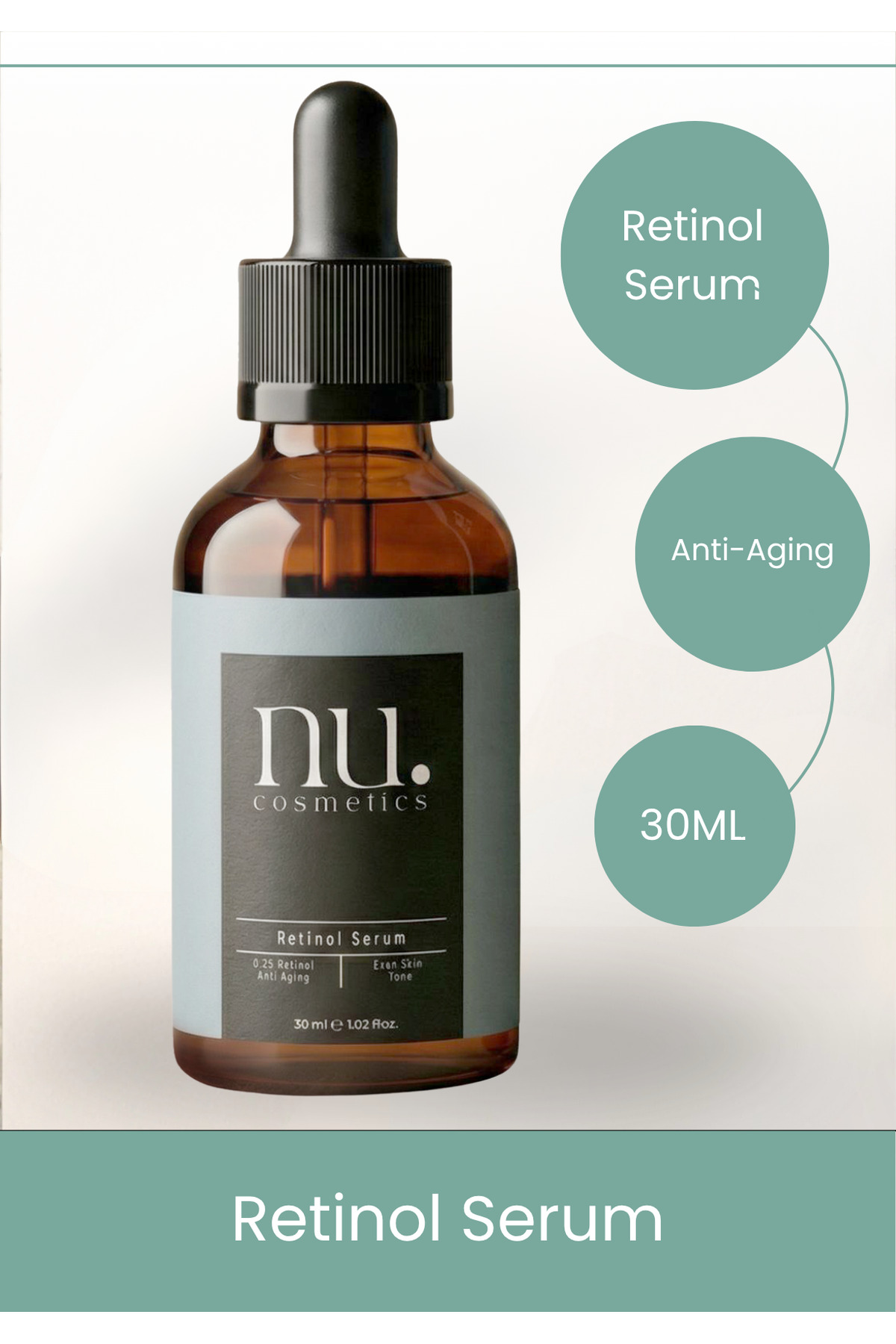 Yaşlanma ve Kırışıklık Karşıtı Retinol Serum-Botoks Etkili Peptit & Hyaluronik Asit & A Vitamini İçerikli Yüz serumu 30 ml — rtnl345