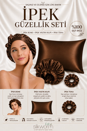silkwormlife Silkworm Life %100 İpek Güzellik Seti – Yastık Kılıfı (50x70) + ...