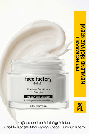 Face Factory Nemlendirici Yüz Kremi Pirinç Mayası & Hyaluronik Asit | DN-Age™...