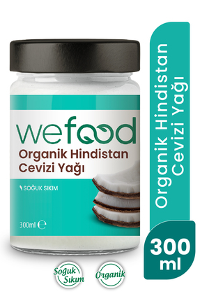 Wefood Organik Hindistan Cevizi Yağı 300 ml (Soğuk Sıkım)
