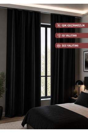Setekshome Blackout Karartma Işık Geçirmez Saten Güneşlik Fon Perde Ekstrafor...
