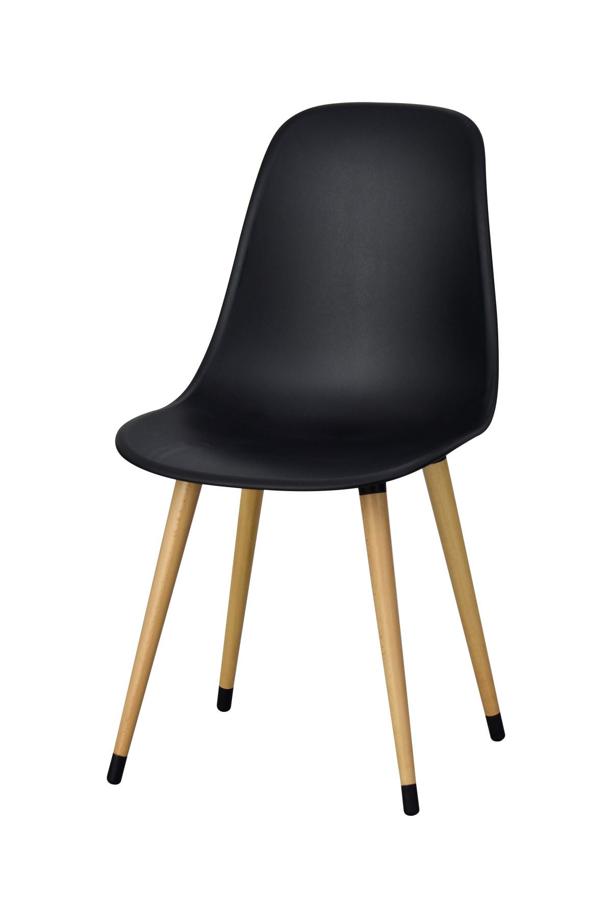Eames Natural Wooden Leg Plastic Black Chair