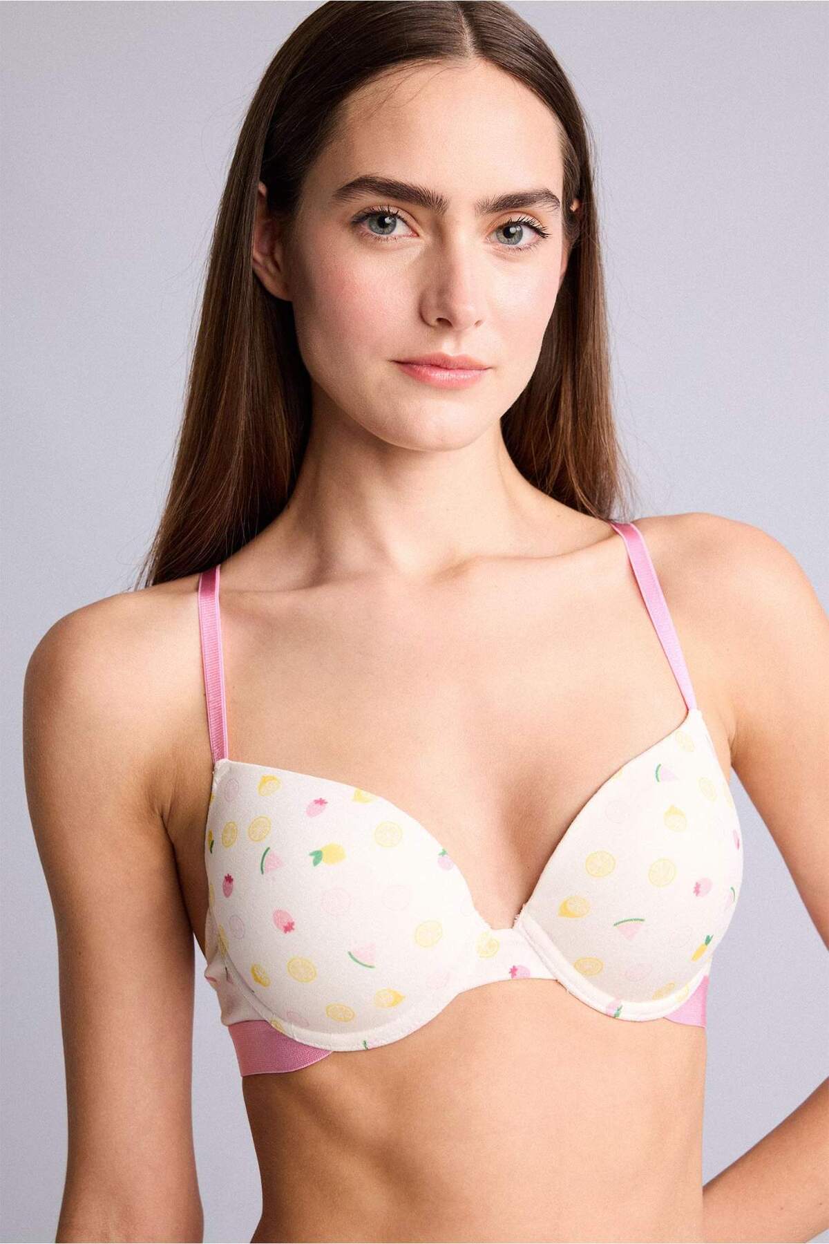 DeFacto Meyve Desenli Kaplı Pedli Balenli Bra H4859AX26SP görsel 2