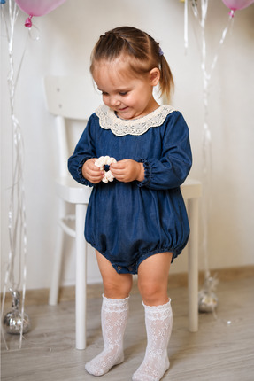 Overdo KIZ BEBEK YAKA DETAYLI TOKALI SLİPLİ TULUM