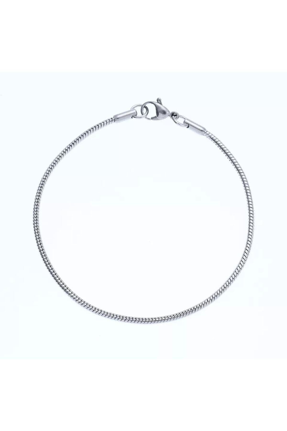 ESJ Paslanmaz Çelik Italyan Yılan Zincir Unisex Bileklik 2 Mm 18cm Mt817