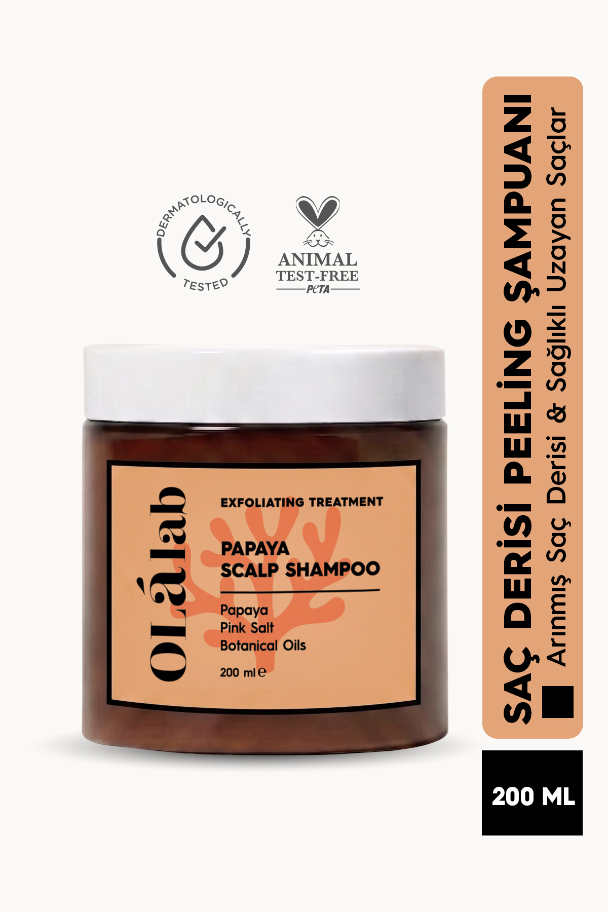 OlaLab Saç Derisi Peeling Şampuanı | Arınmış Saç Derisi & Sağlıklı Uzayan Saçlar 200 ml