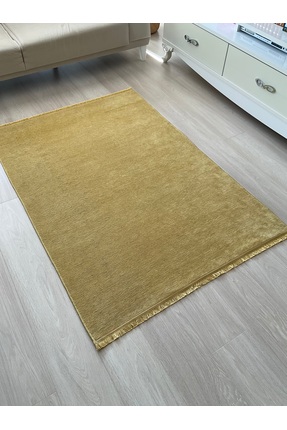 HALISHOP TUŞE 42 SARI Kaymaz Dokuma Taban Salon Mutfak Oturma Odası Halısı