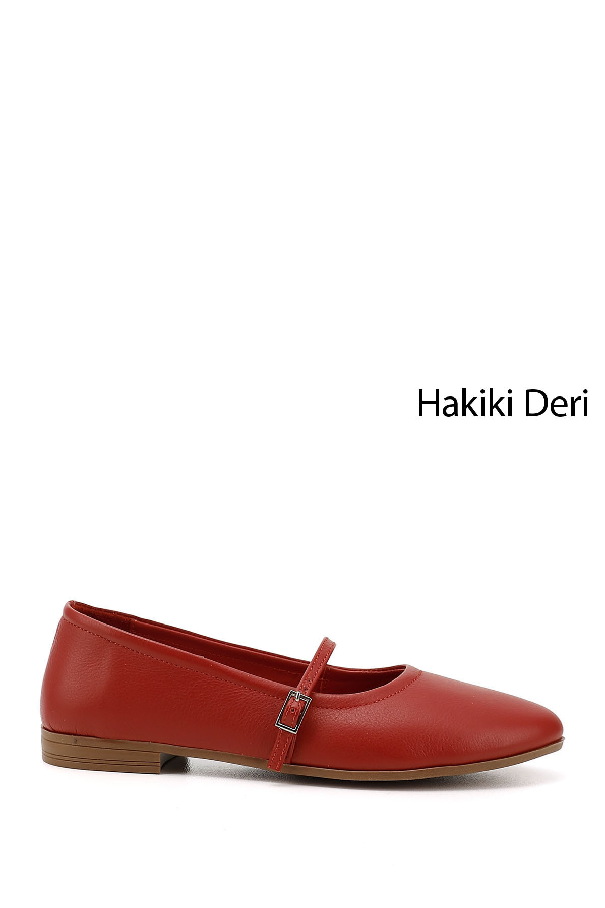 Women's Red Antique Mary Jane Genuine Leather Flat Shoes