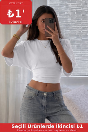 COMBİNE MİCHAİL Kadın Vücuda Oturan Geniş Kol Beyaz Bluz