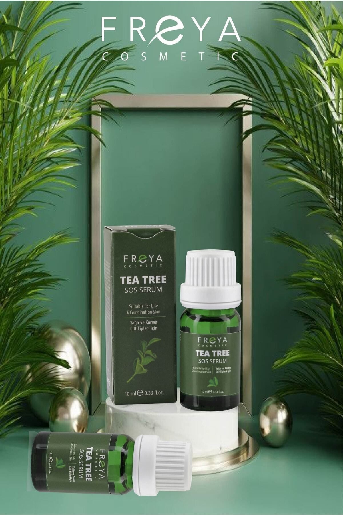 'Çay Ağacı Yağı' Tea Tree SOS Serum 2 Adet 10 ml Akne Siyah Nokta Karşıtı Yağlı Cilt — 508 — تصویر 4 از 8