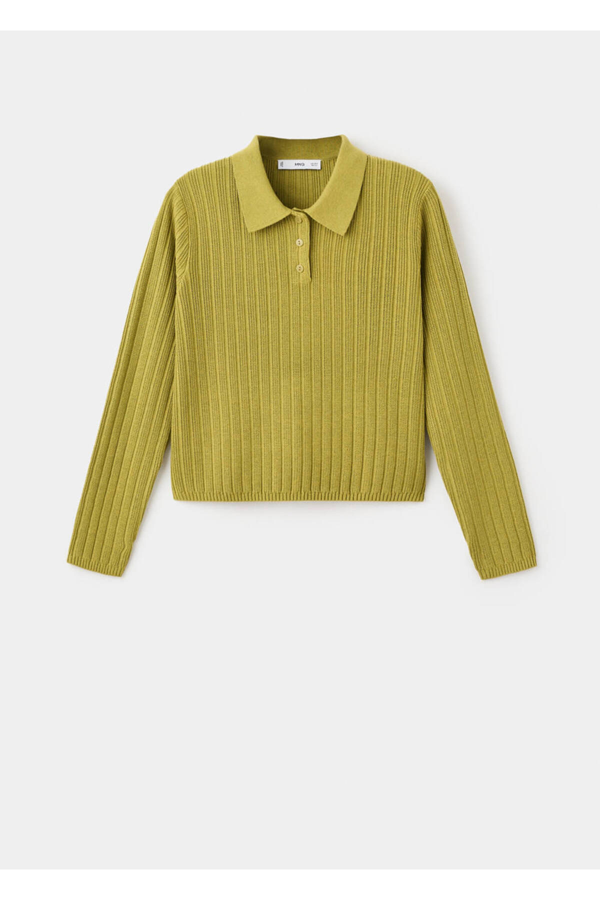 MANGO Woman Polo yaka ribana kazak görsel 3