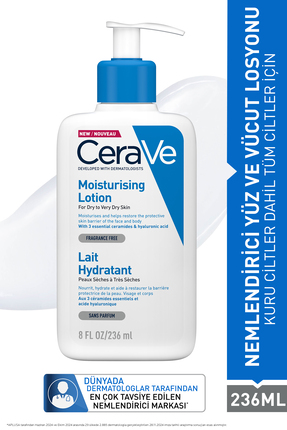 CeraVe Seramid ve Hyalüronik Asit içeren Nemlendirici Yüz ve Vücut Losyonu 23...