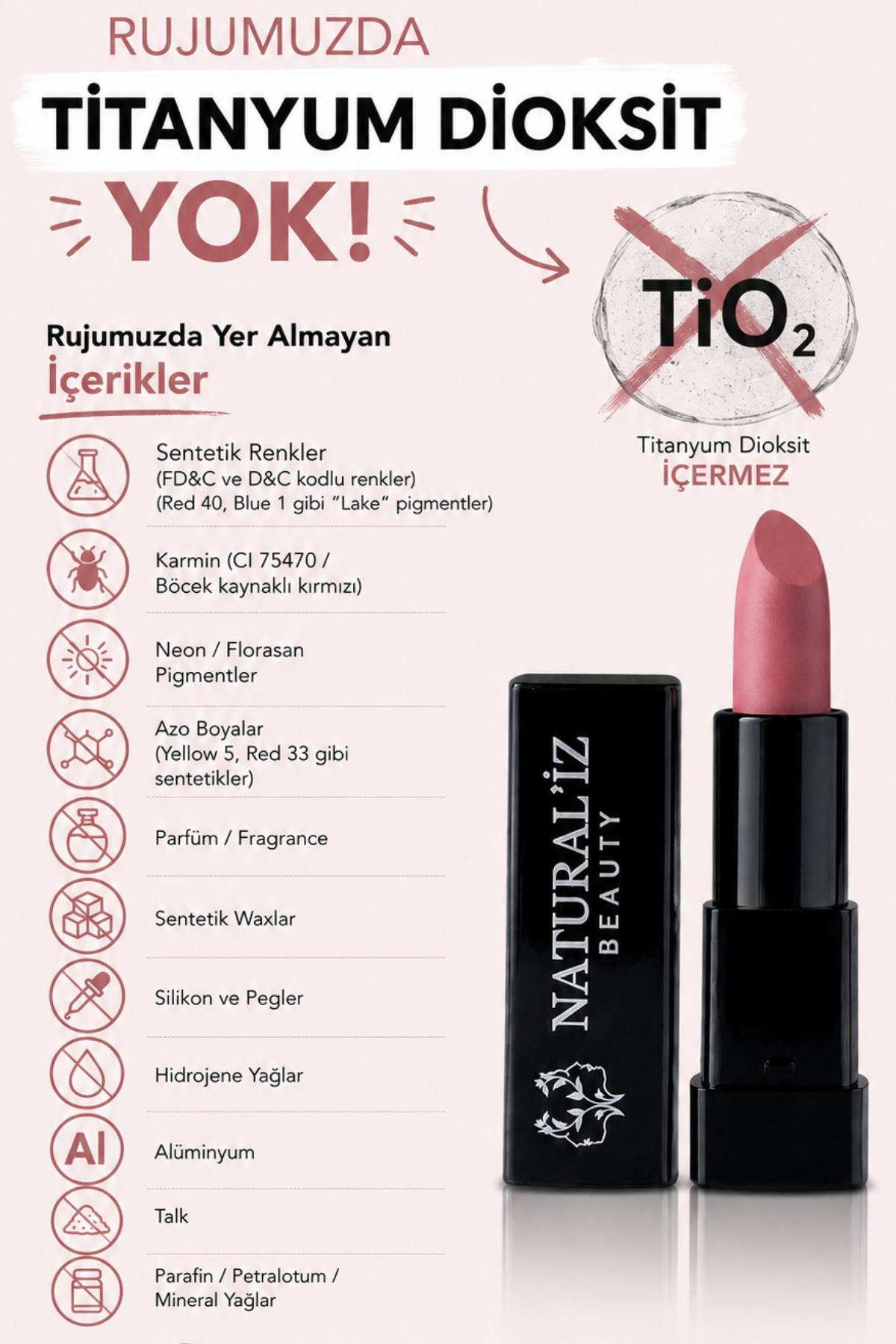 Natural'iz Beauty Hydra Touch Doğal Nemlendirici Ruj