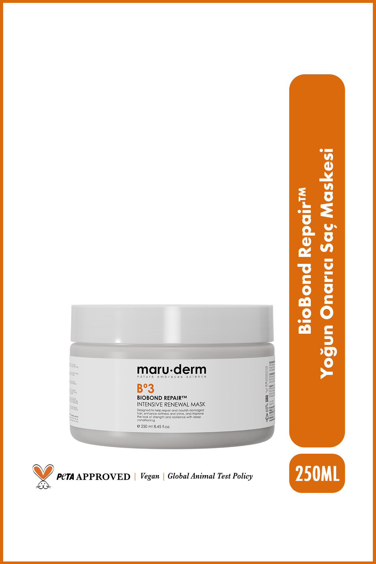 Maru.Derm BioBond Repair™ Yoğun Onarıcı Saç Maskesi – Hasar Onarıcı Keratin & Bağ Güçlendirici 250 ML — 8683686506558