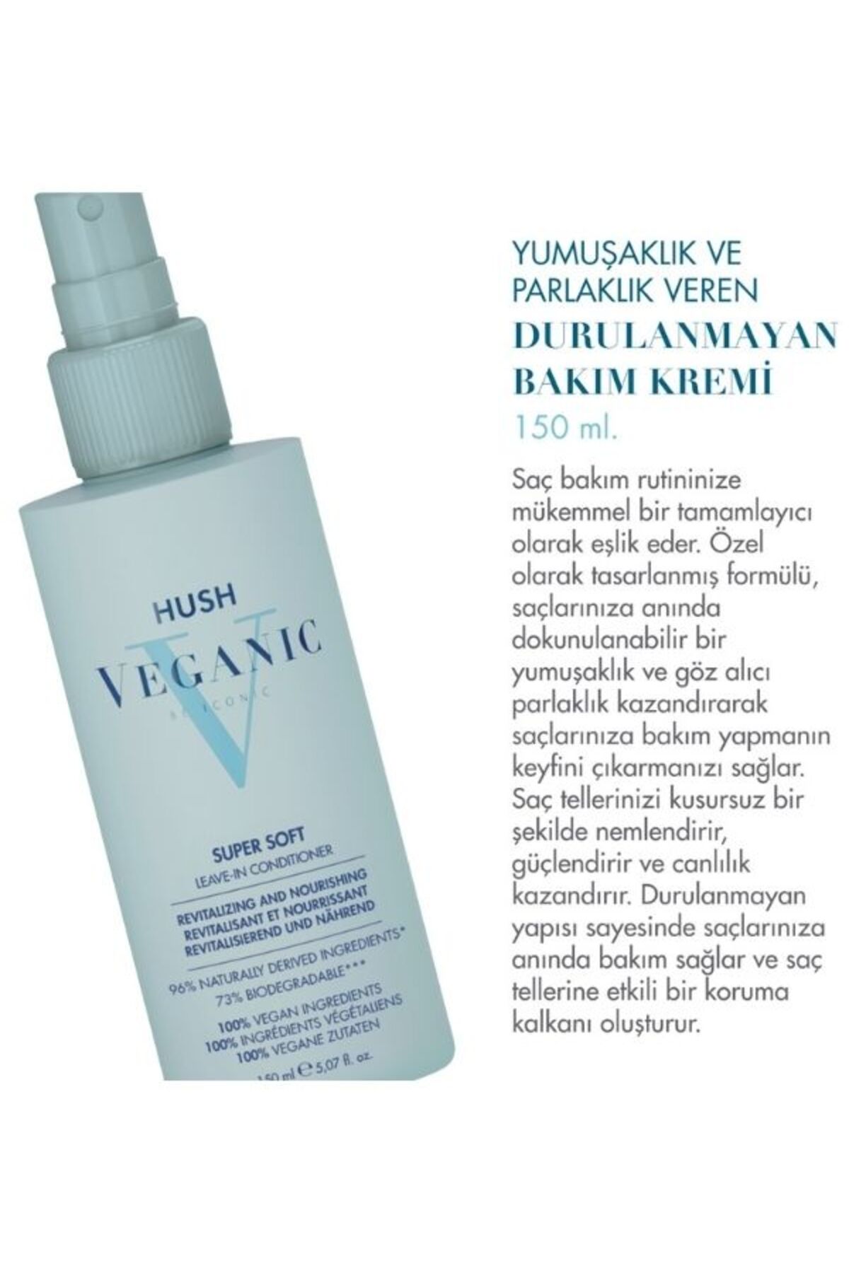Veganic Super Soft Yumuşaklık ve Parlaklık Veren Durulanmayan Saç Kremi 150 ml — 8682035303794 — تصویر 2 از 4
