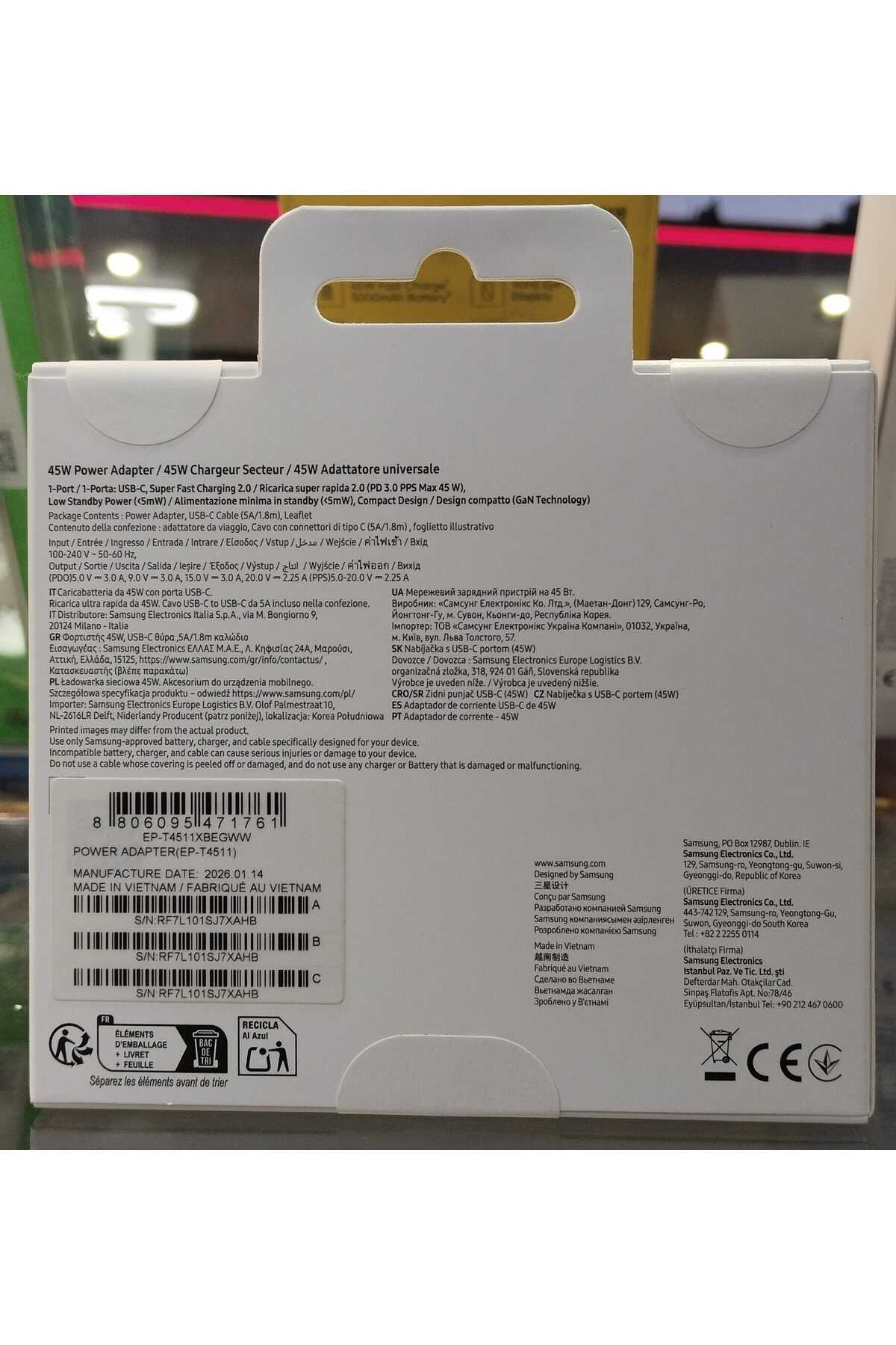 Samsung Galaxy S23 Ultra - S23 Plus 45w Type-c Orijinal Hızlı Şarj