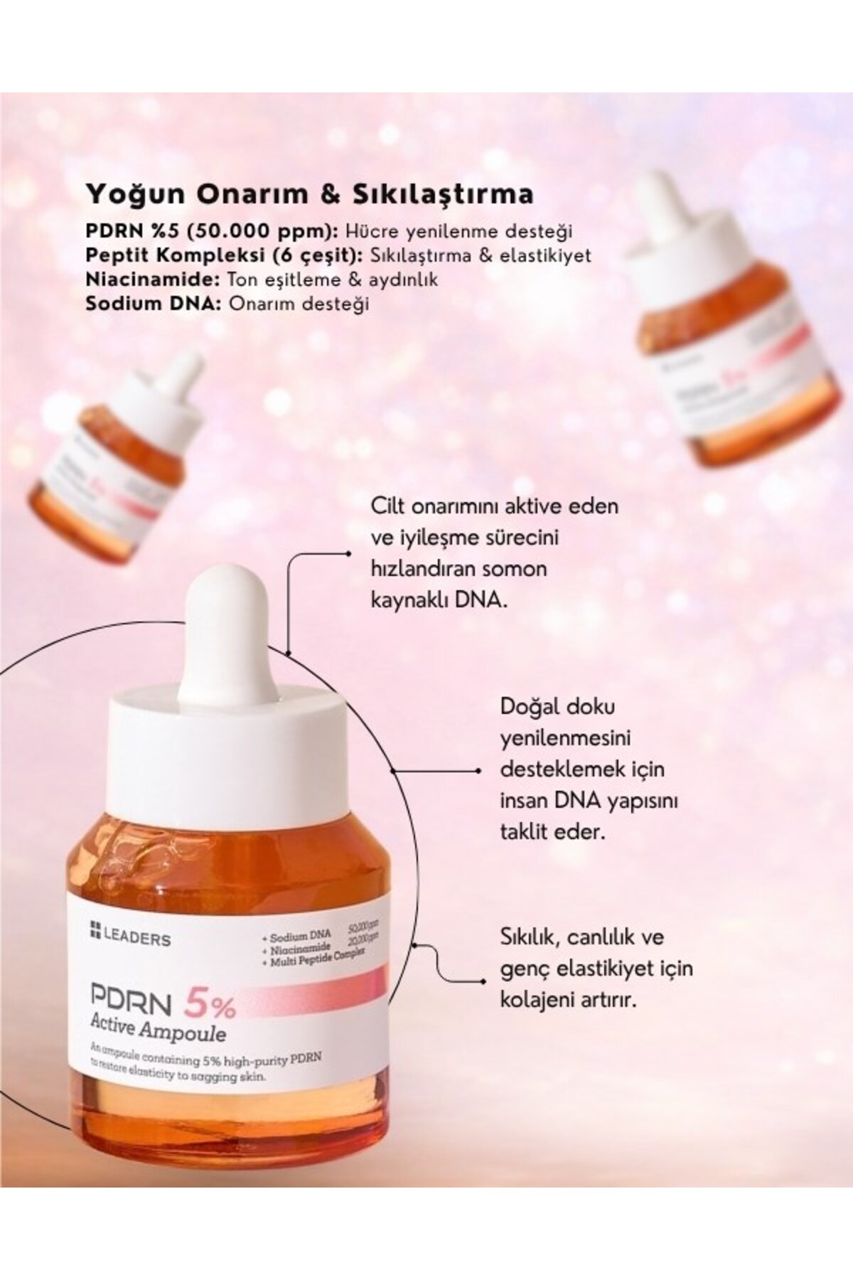 PDRN 5% Active Ampoule | %5 Somon DNA İçeren Cilt Yenileyici Serum | 30ml — 4101 — تصویر 4 از 6