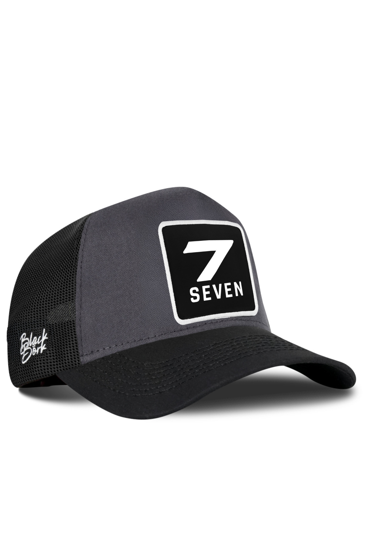 Black-Anthracite Trucker Hat with Number 7 Logo