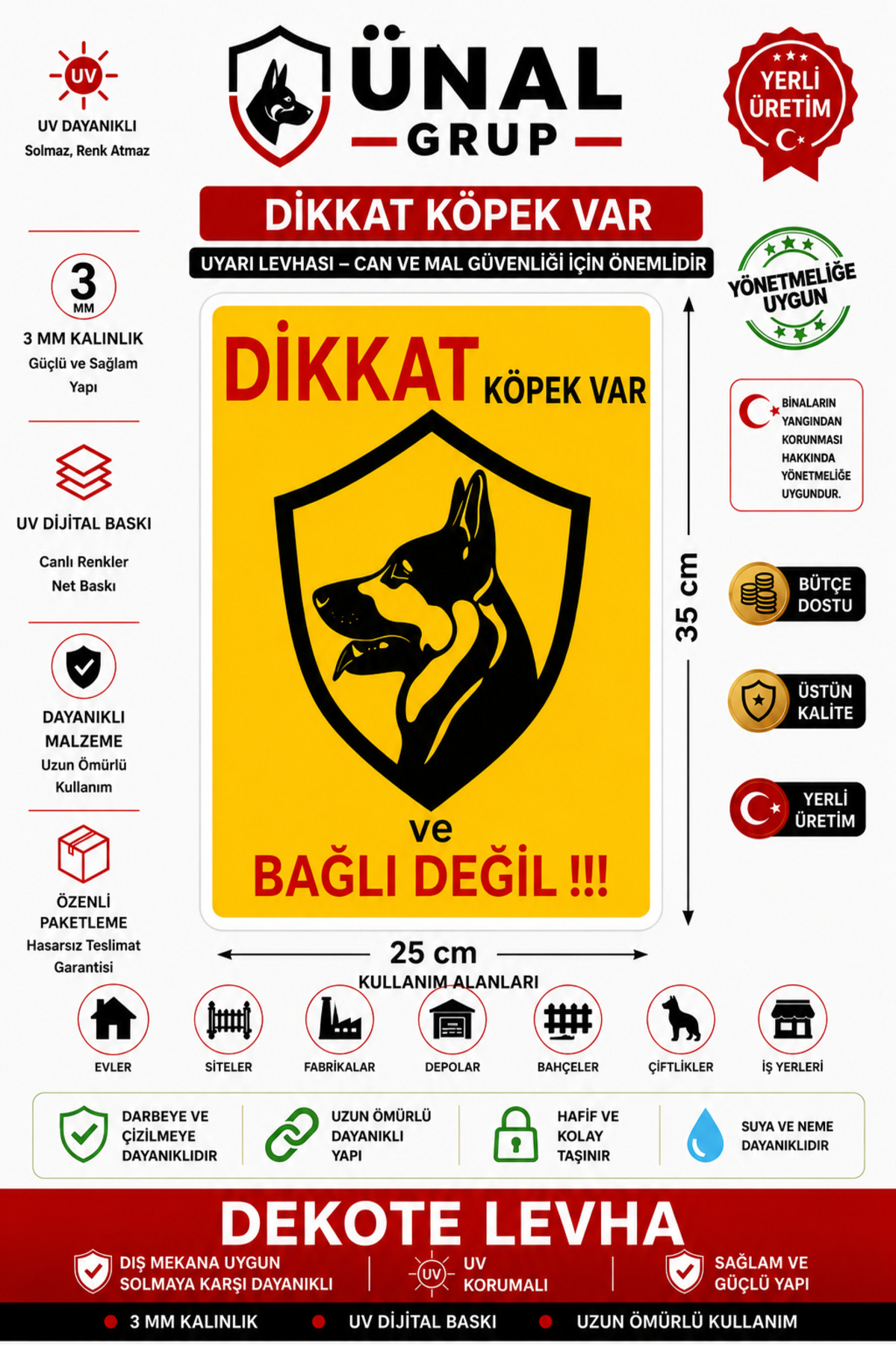 Attention There is a Dog Warning Sign 25x35 cm PVC Warning Sign Apartment Building Block Garden Door