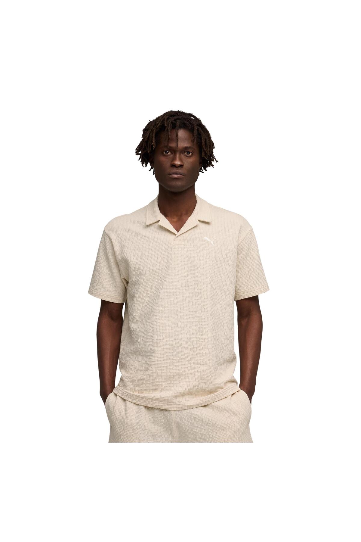 Puma 692560-87 Ess Elevated Material Polo Erkek T-Shirt Krem - Fiyatı