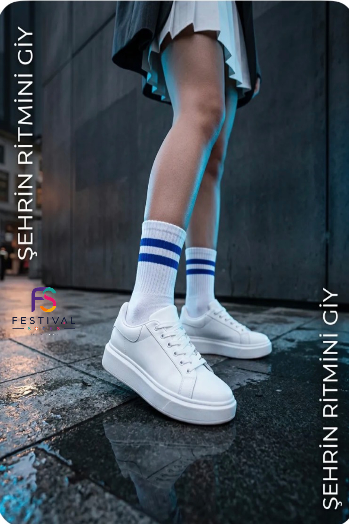 Festival Socks 6 çift Unisex çizgili pamuklu tenis kolej çorap seti görsel 8