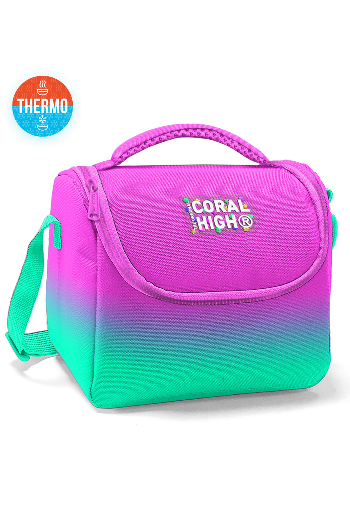 11874 KIDS PINK WATER GREEN COLOR TRANSITION THERMO LUNCH BOX