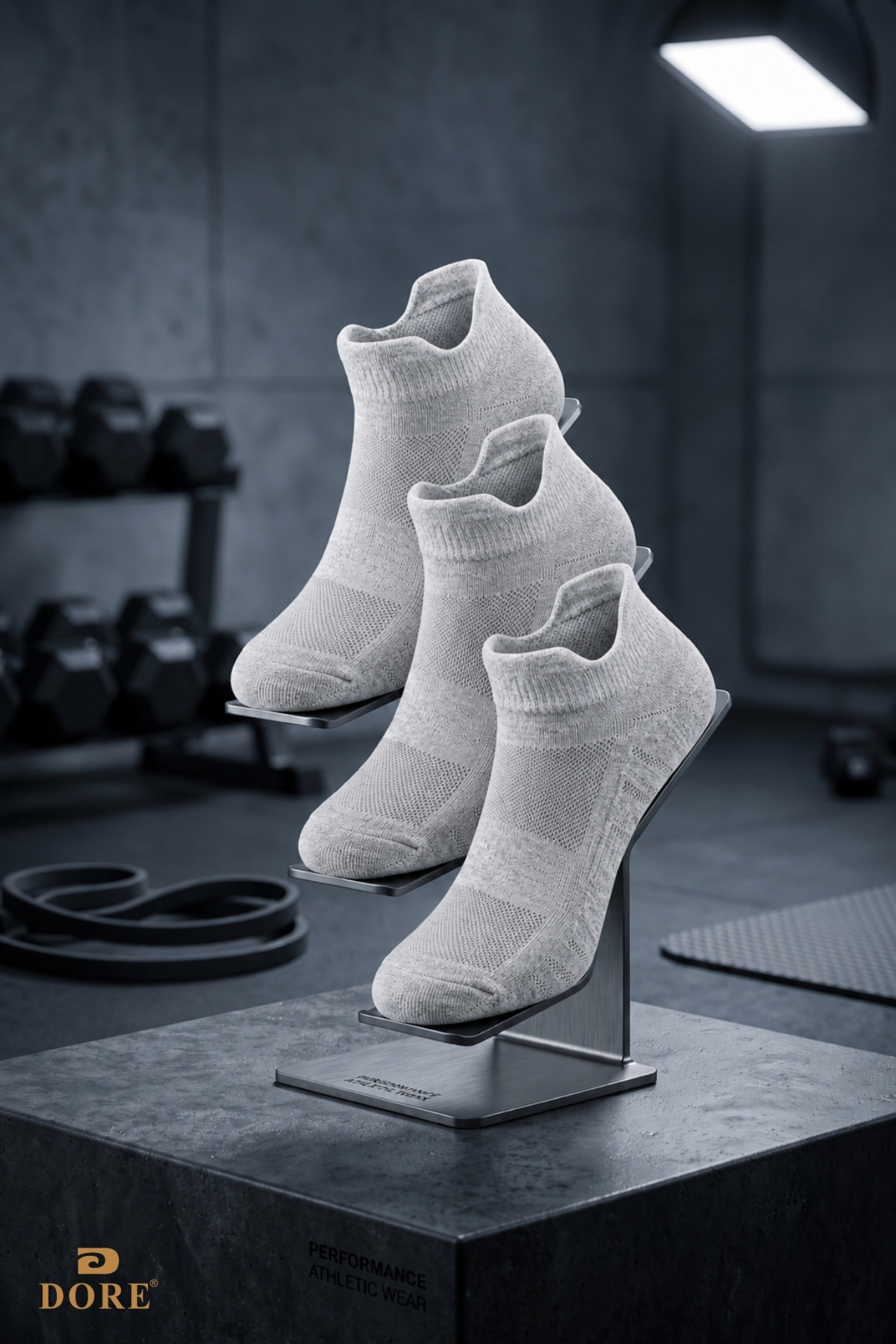 Dore Orijinal 3 Çift Unisex Kulaklı Ayakkabı Arkasını Vurmayan Konfor Modeli Ter Emici Nefes Alan 4 Mevsim Kullanım Özel Tasarım Bilek Boy Premium Pamuklu Günlük 3'lü Sneaker Spor Ayakkabı Çorabı görsel 5