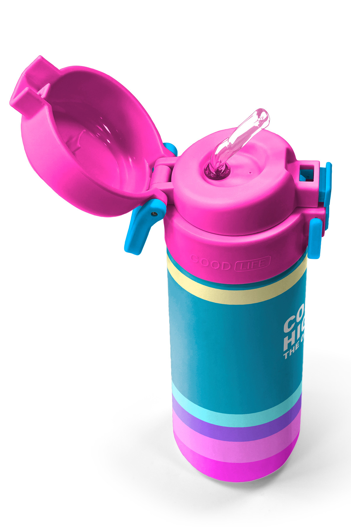 Kids Pembe Pastel Renkli Pipetli ve Direkt İçim Çelik Termos 500 ml 31960