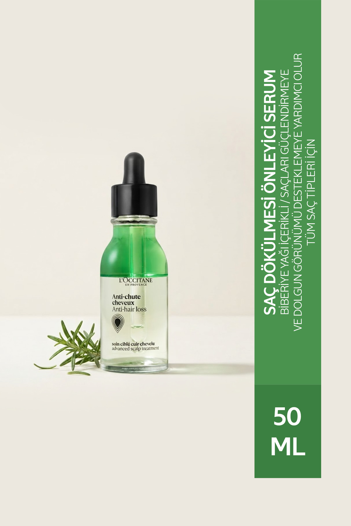 L'Occitane Antichute Saç Dökülmesi Önleyici Serum, Biberiye Yağı İçeren, 50 ml — Hair-Los-Serum50
