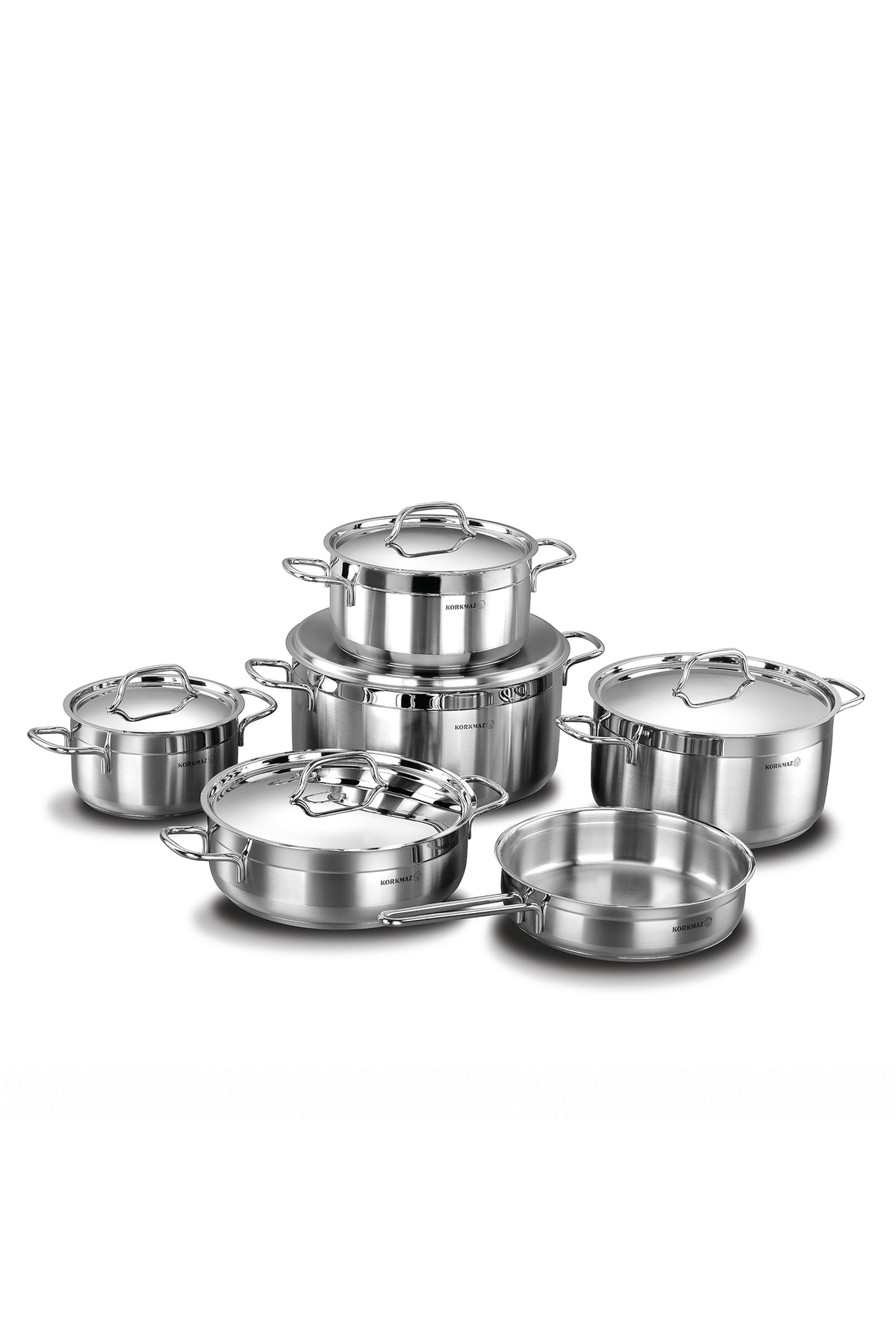 KORKMAZ Alfa Stainless Steel cookware set, 11 pieces