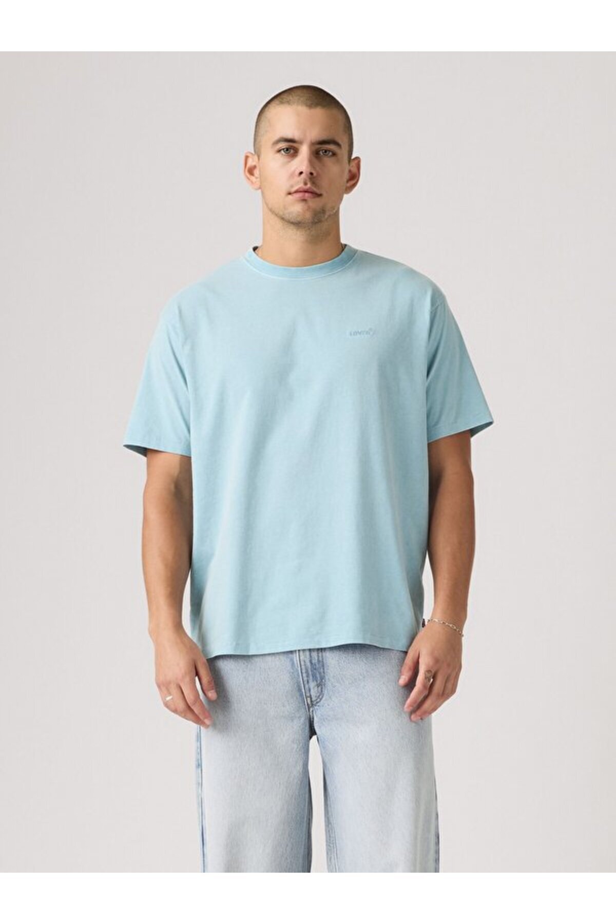 تی‌شرت آبی طرح قدیمی قرمز مردانه - A0637-0180 لیوایز تی شرت Levi's