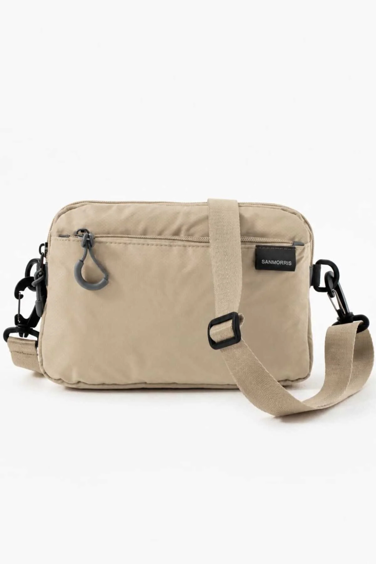 Women's 4 Compartment Parachute Fabric Adjustable Crossbody Bag SI-6012 CREAM