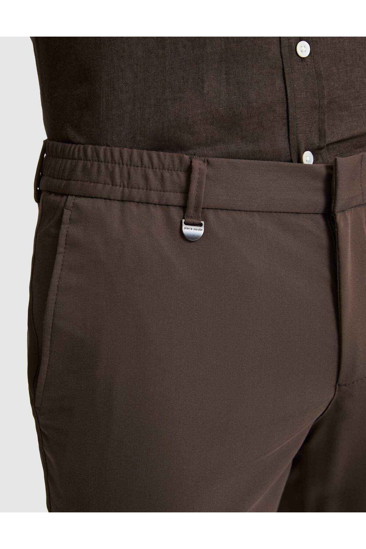 Pierre Cardin Kahverengi Slim Fit Esnek Bel Klasik Jogger Pantolon 50325166-VR029 görsel 5