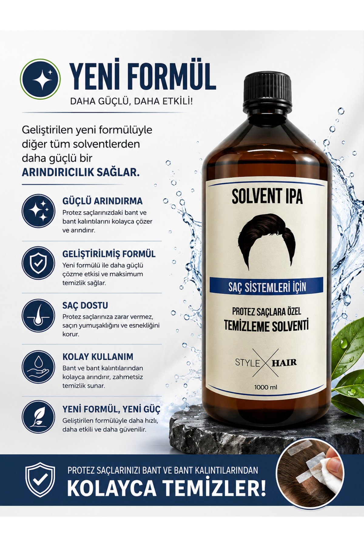 Style Hair Protez Saç Temizleme Solventi 1 LT — Solvent1LT — تصویر 3 از 6