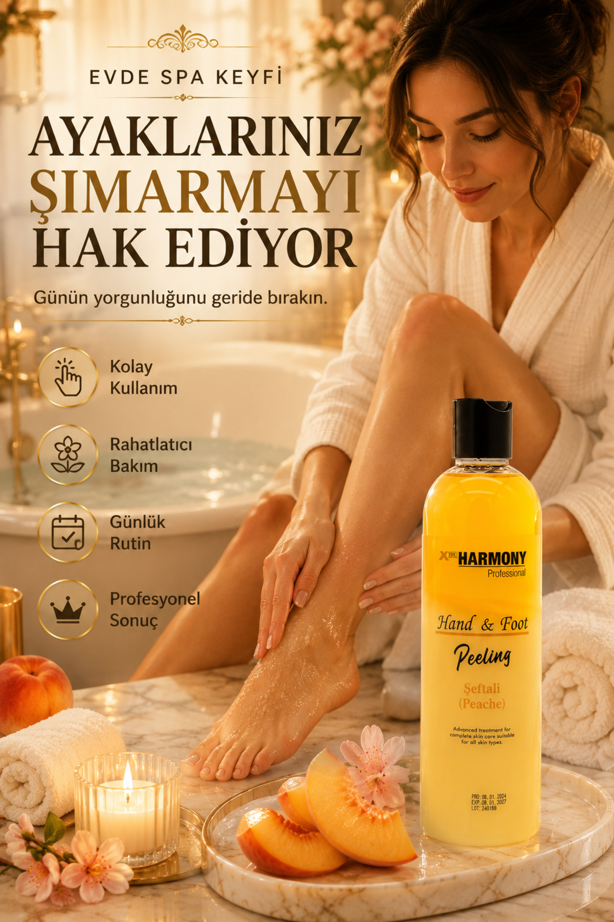 Hand & Foot Peeling Peache Şeftali Aromalı El & Ayak Peelingi 250 ml — XPH-8682887911390 — تصویر 2 از 8