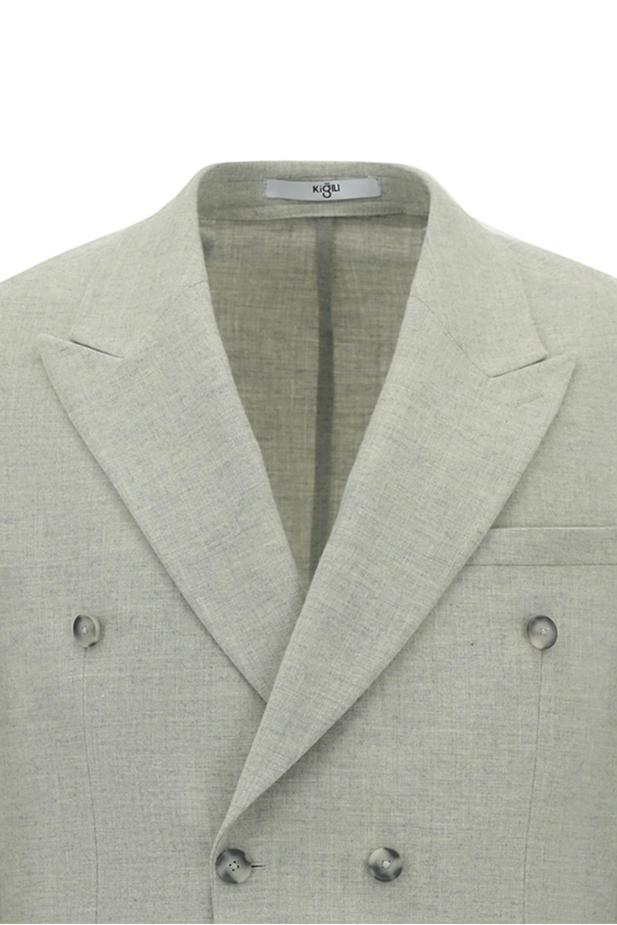 Kiğılı 6 Drop Milano Full Oversize Fit Tam Oversize Kesim Sivri Yaka Yünlü Astarsız Kruvaze Takım Elbise görsel 3