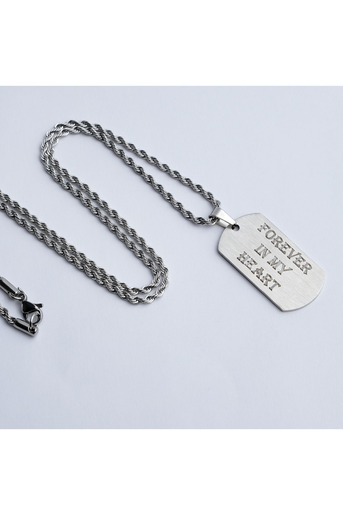 Satürn Silver Kuyumculuk Çelik İsimli Asker Künyesi Modeli Unisex Kolye görsel 4