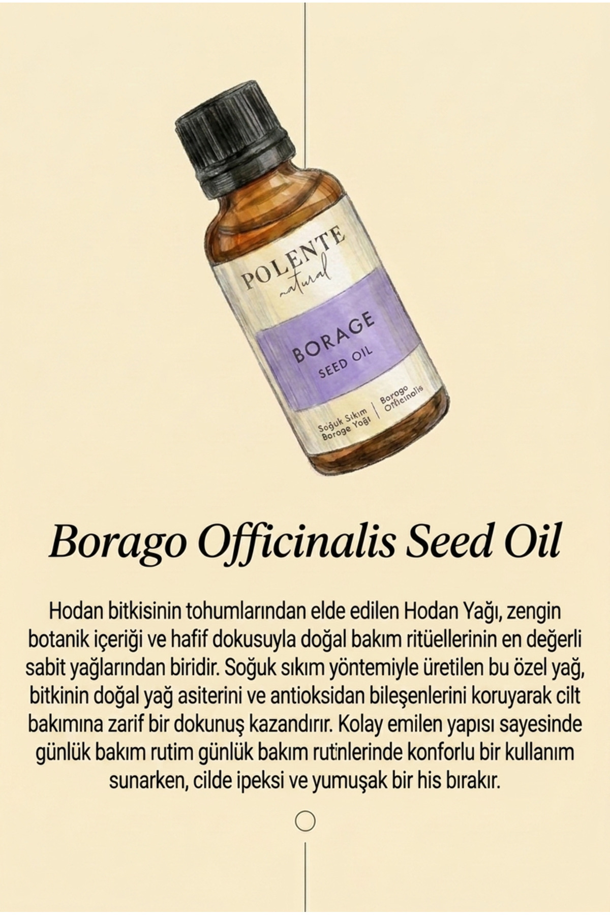 Hodan (BORAGE) Yağı - Soğuk Sıkım 30 ml — Borago Officinalis Seed Oil — تصویر 3 از 5