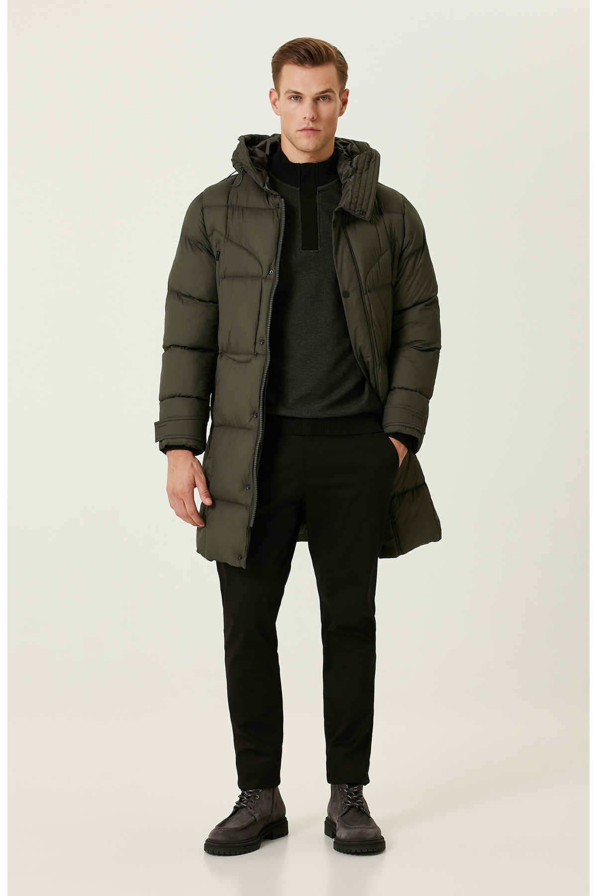 Haki Çıtçıtlı Casual Kaban — خاکی 1088228 — تصویر 3 از 6