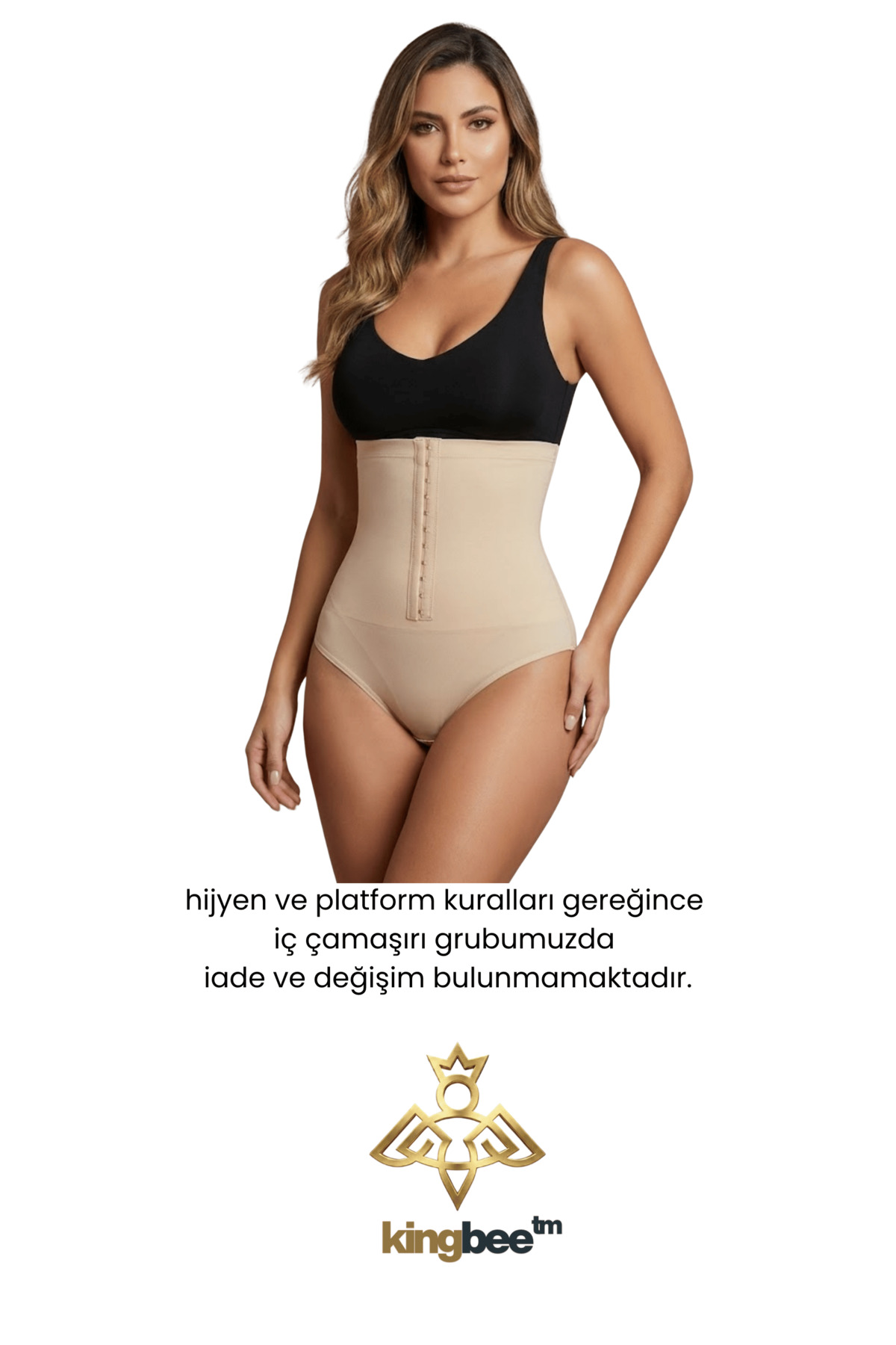 EPATAGE İnceltici Toparlayıcı Sıkılaştıcı Ayarlanabilen Agraflı Kaymaz Terletmez Yüksek Bel Slip Korse görsel 3