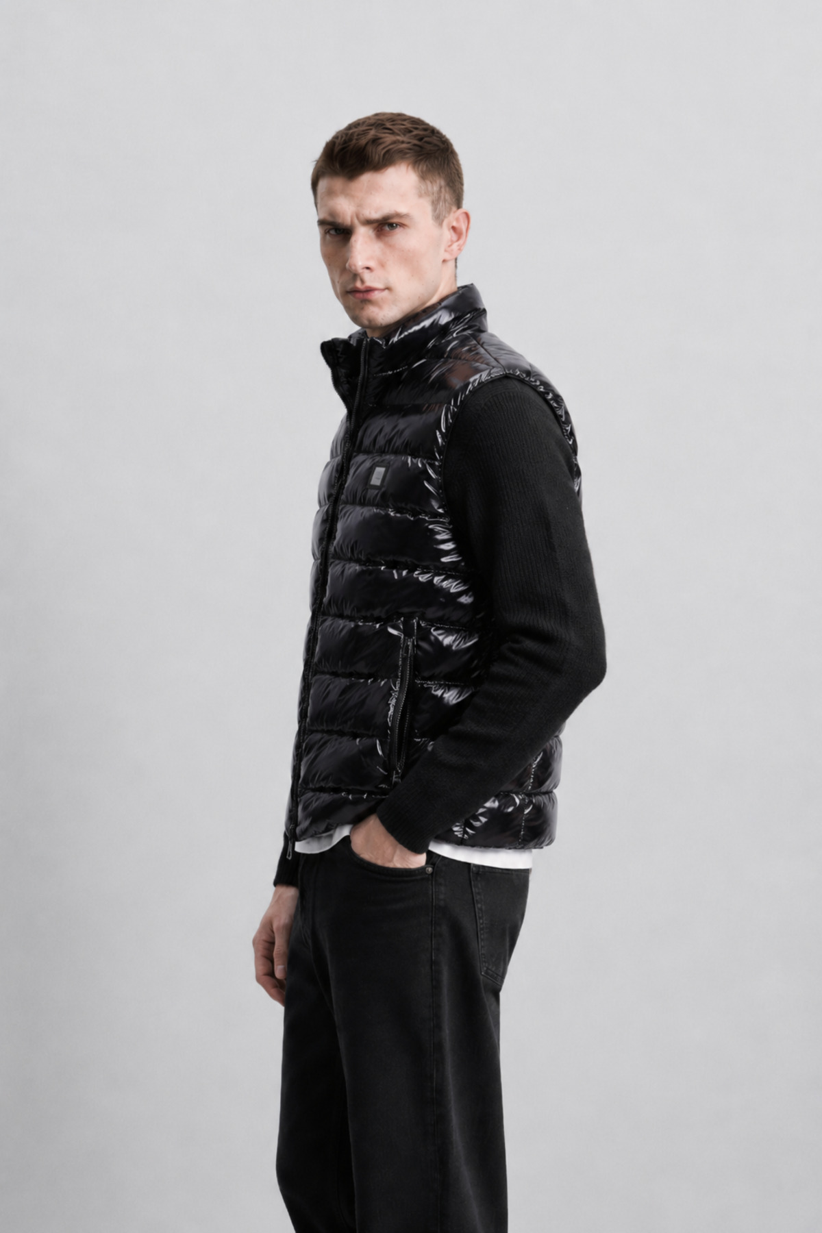 OHM OHEPMODA Slim Fit Erkek Parlak Şişme Yelek görsel 4